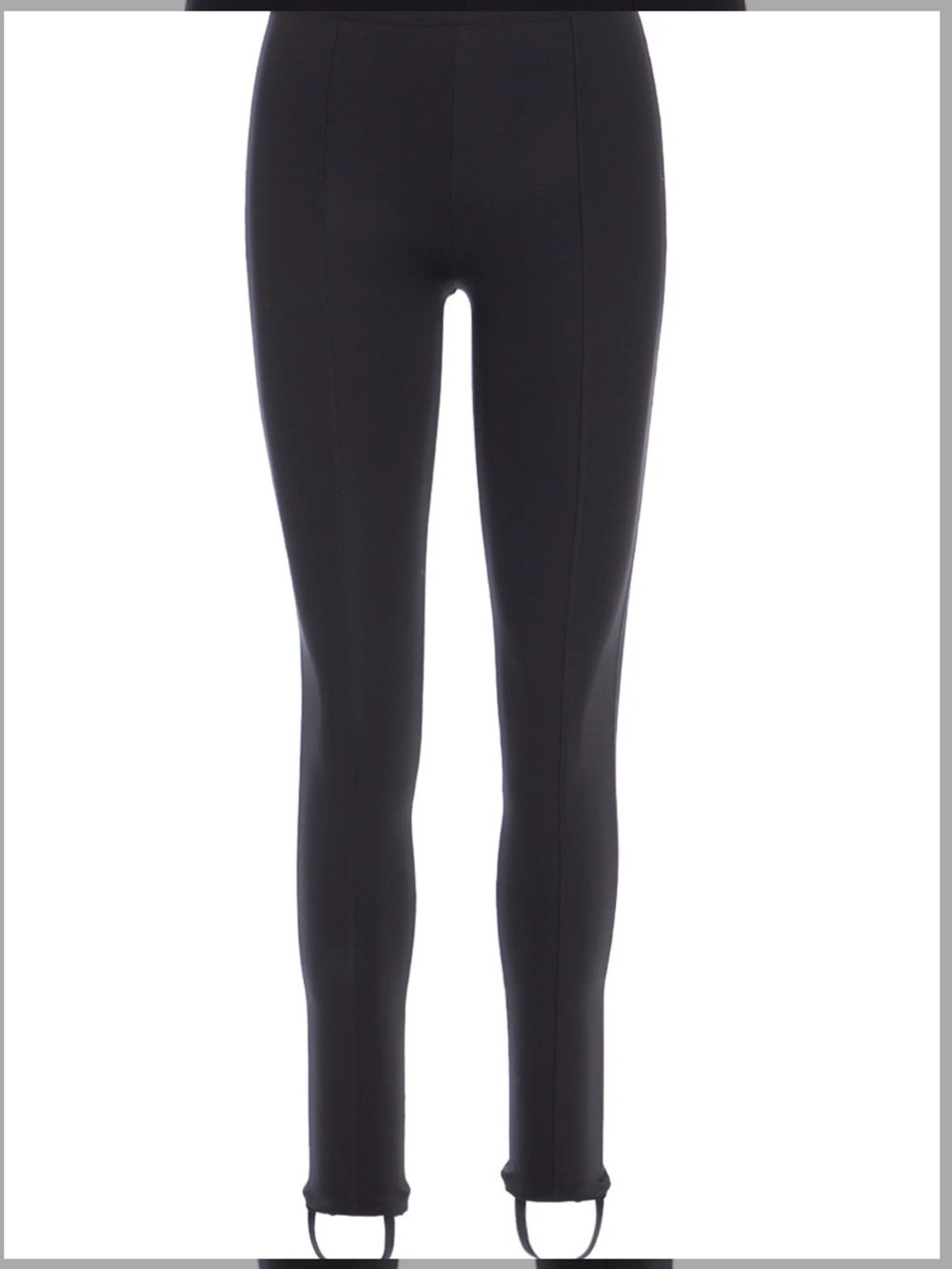 Helmut Lang Black High-Waist Stirrup Leggings with Panel Seams
